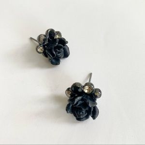 Black Rose Stud Earrings